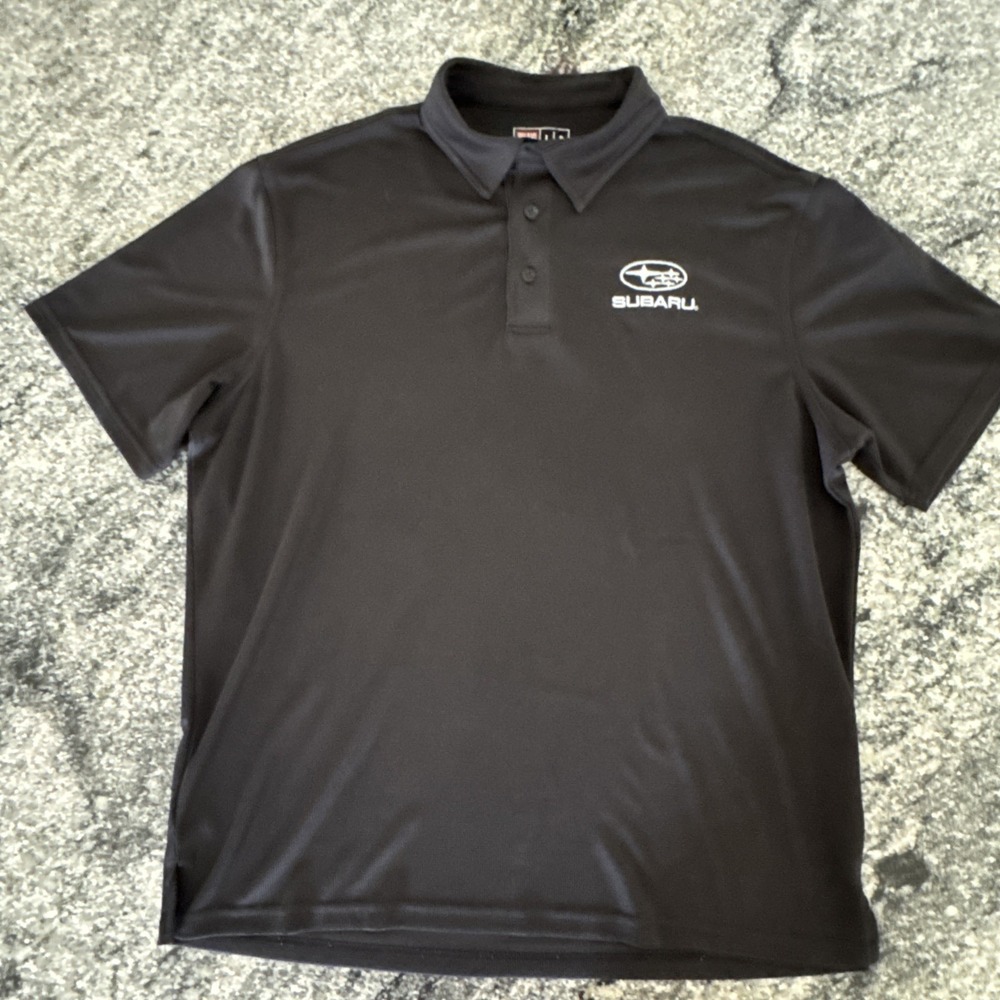 Mens Red Kap Black Subaru Polo Shirt Size Large Casual Work Dressed Up #998